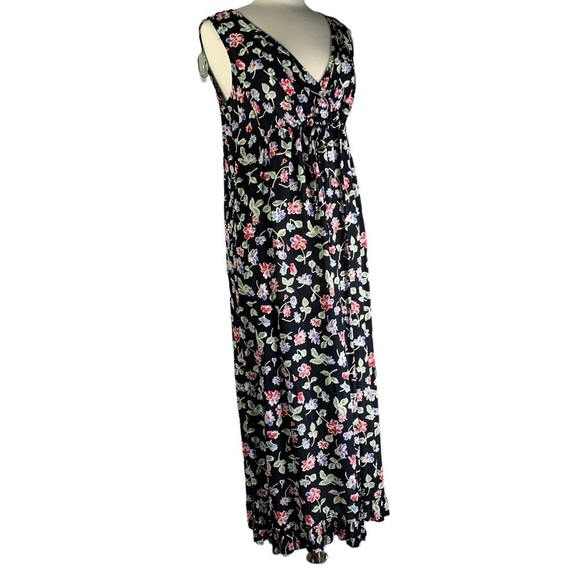 Motherhood Dark Floral Maxi Dress Empire Waist w/ Drawstring Medium? Read Below - Picture 7 of 10